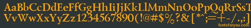 フォントLazurskyBold.001.001 – 黒い背景にオレンジの文字