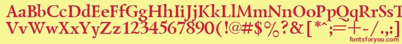 Шрифт LazurskyBold.001.001 – красные шрифты на жёлтом фоне