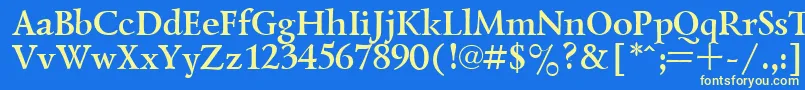 フォントLazurskyBold.001.001 – 黄色の文字、青い背景