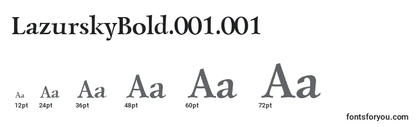 Размеры шрифта LazurskyBold.001.001