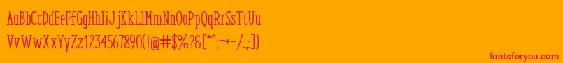 EnyoSerifMedium-Schriftart – Rote Schriften auf orangefarbenem Hintergrund
