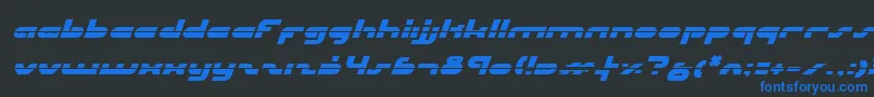 フォントUniSolLaserItalic – 黒い背景に青い文字