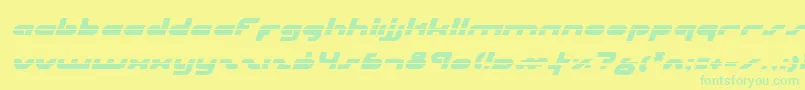 UniSolLaserItalic Font – Green Fonts on Yellow Background