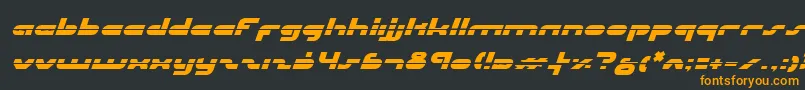 フォントUniSolLaserItalic – 黒い背景にオレンジの文字