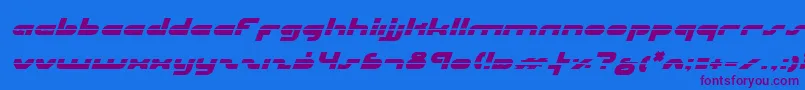 UniSolLaserItalic-Schriftart – Violette Schriften auf blauem Hintergrund
