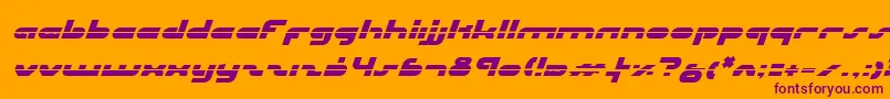 UniSolLaserItalic-Schriftart – Violette Schriften auf orangefarbenem Hintergrund
