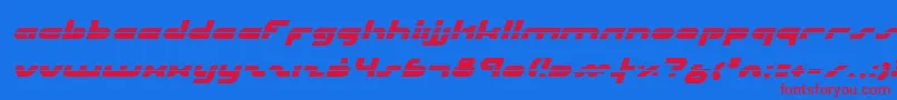 フォントUniSolLaserItalic – 赤い文字の青い背景