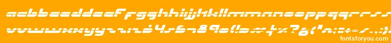 Шрифт UniSolLaserItalic – белые шрифты на оранжевом фоне