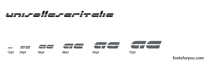 UniSolLaserItalic Font Sizes