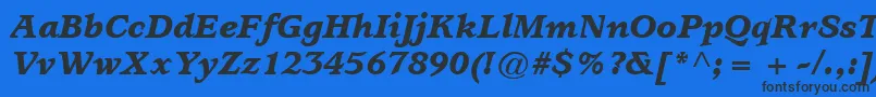 ItcUsherwoodLtBlackItalic-fontti – mustat fontit sinisellä taustalla