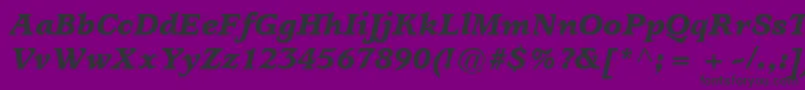 Шрифт ItcUsherwoodLtBlackItalic – чёрные шрифты на фиолетовом фоне