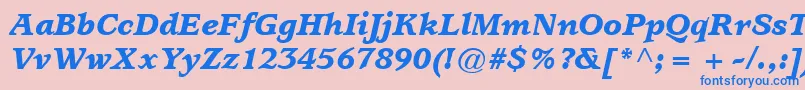 ItcUsherwoodLtBlackItalic Font – Blue Fonts on Pink Background