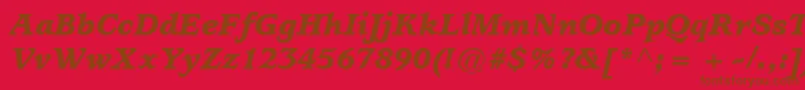 ItcUsherwoodLtBlackItalic Font – Brown Fonts on Red Background