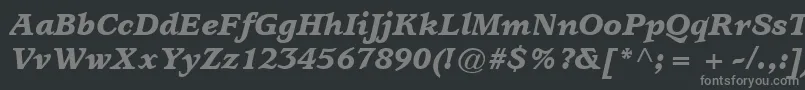 Czcionka ItcUsherwoodLtBlackItalic – szare czcionki na czarnym tle