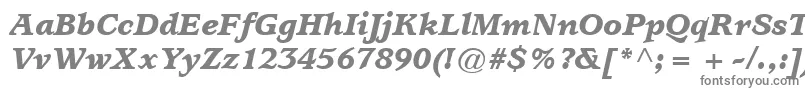 ItcUsherwoodLtBlackItalic-fontti – harmaat kirjasimet valkoisella taustalla