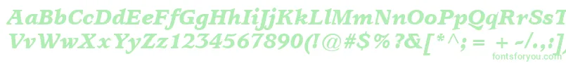 ItcUsherwoodLtBlackItalic Font – Green Fonts on White Background