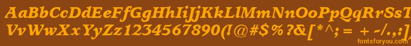 ItcUsherwoodLtBlackItalic Font – Orange Fonts on Brown Background
