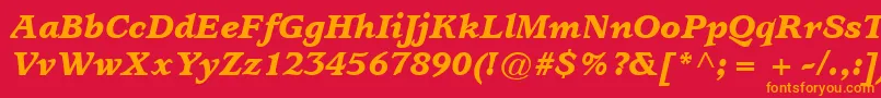 フォントItcUsherwoodLtBlackItalic – 赤い背景にオレンジの文字