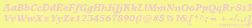 ItcUsherwoodLtBlackItalic Font – Pink Fonts on Yellow Background