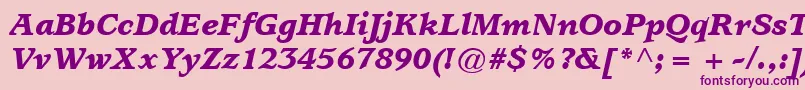 ItcUsherwoodLtBlackItalic Font – Purple Fonts on Pink Background