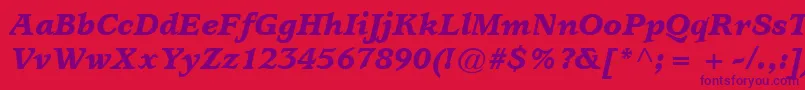 ItcUsherwoodLtBlackItalic Font – Purple Fonts on Red Background