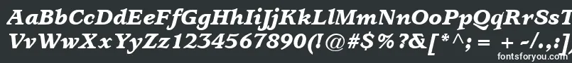 Шрифт ItcUsherwoodLtBlackItalic – белые шрифты на чёрном фоне