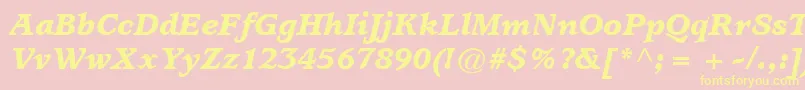 ItcUsherwoodLtBlackItalic Font – Yellow Fonts on Pink Background