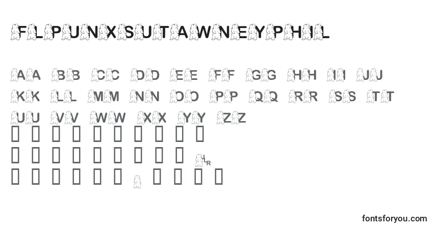 Czcionka FlPunxsutawneyPhil – alfabet, cyfry, specjalne znaki
