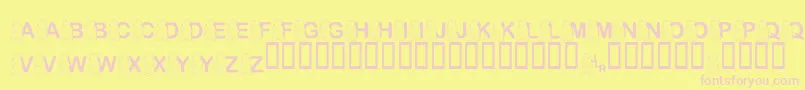FlPunxsutawneyPhil-Schriftart – Rosa Schriften auf gelbem Hintergrund