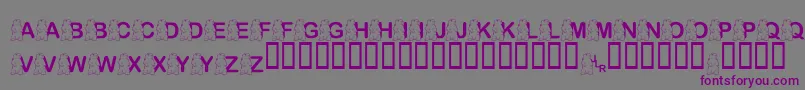 フォントFlPunxsutawneyPhil – 紫色のフォント、灰色の背景
