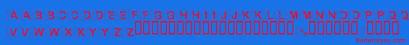 フォントFlPunxsutawneyPhil – 赤い文字の青い背景