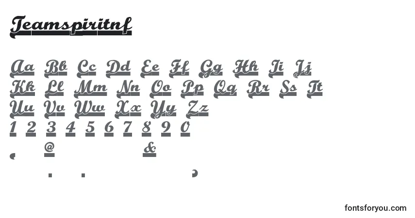 Czcionka Teamspiritnf – alfabet, cyfry, specjalne znaki