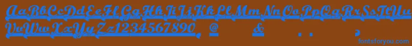 Teamspiritnf Font – Blue Fonts on Brown Background