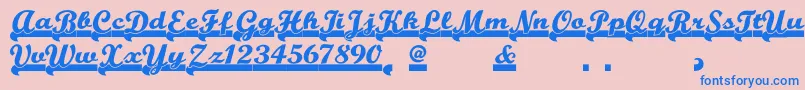 Teamspiritnf Font – Blue Fonts on Pink Background