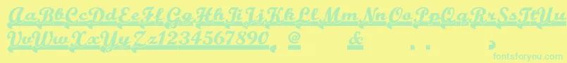 fuente Teamspiritnf – Fuentes Verdes Sobre Fondo Amarillo