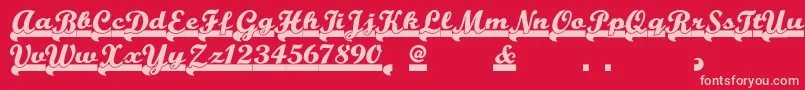 Teamspiritnf Font – Pink Fonts on Red Background