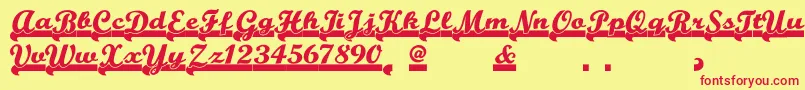 Teamspiritnf Font – Red Fonts on Yellow Background