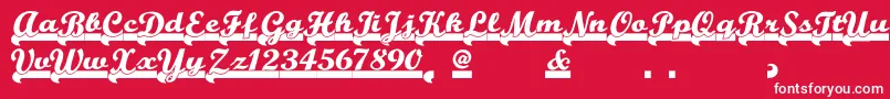Teamspiritnf-Schriftart – Weiße Schriften auf rotem Hintergrund