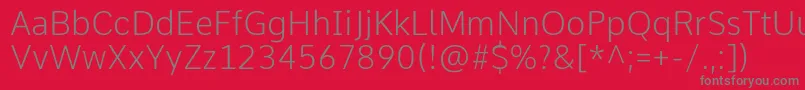 CommeExtralight Font – Gray Fonts on Red Background