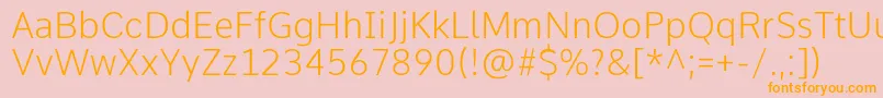 CommeExtralight-Schriftart – Orangefarbene Schriften auf rosa Hintergrund
