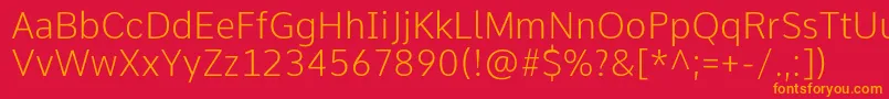 CommeExtralight Font – Orange Fonts on Red Background