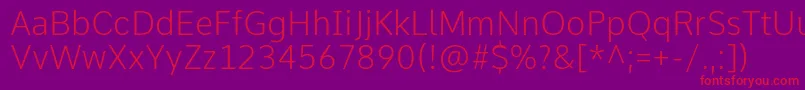 CommeExtralight Font – Red Fonts on Purple Background