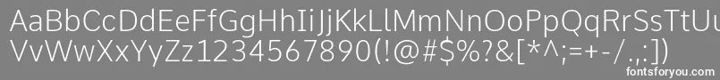 CommeExtralight Font – White Fonts on Gray Background