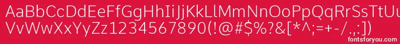 CommeExtralight Font – White Fonts on Red Background