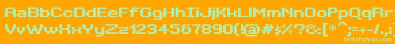 BitKitwideBold Font – Green Fonts on Orange Background