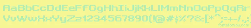 BitKitwideBold Font – Green Fonts on Yellow Background