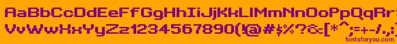 BitKitwideBold Font – Purple Fonts on Orange Background