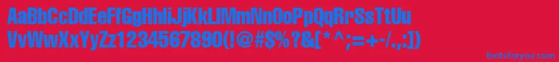 AgLettericaComprPlainMedium Font – Blue Fonts on Red Background
