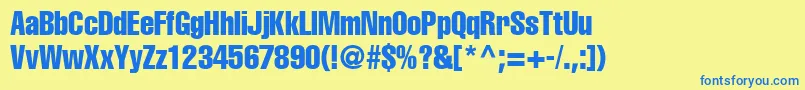 AgLettericaComprPlainMedium Font – Blue Fonts on Yellow Background