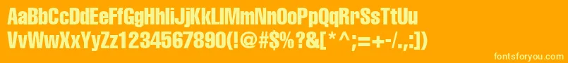 AgLettericaComprPlainMedium Font – Yellow Fonts on Orange Background
